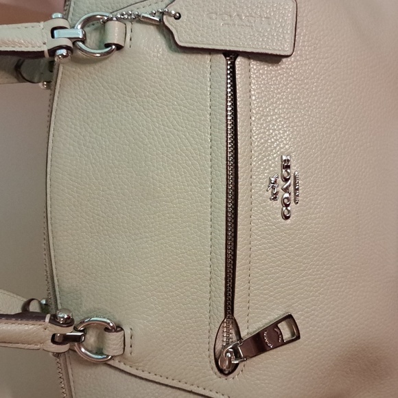 🥰Coach Prairie Soft Seafoam Green Pebble Leather Satchel/Crossbody Like New - Picture 2 of 11